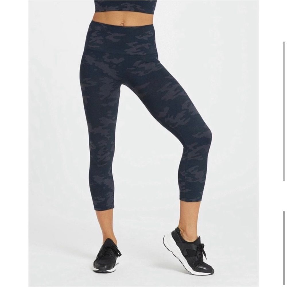 Spanx Look At Me Now Camo Seamless Cropped Leggings S / P Ankle High Rise Petite